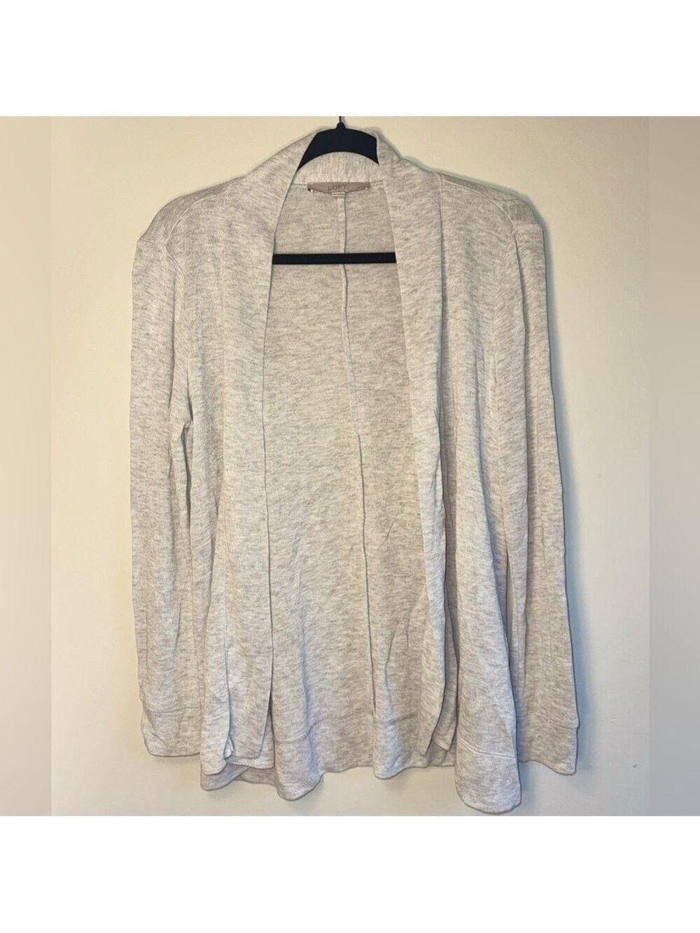 LOFT Light Gray Open Front Cardigan - Women's Sweater